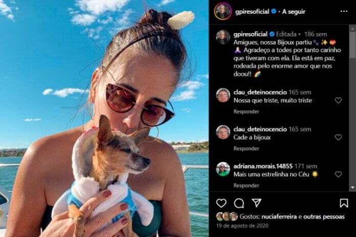 Glória Pires anunciando a morte de em 2020 (Reprodução: Instagram)