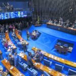 Em sessão plenária, o Senado aprovou, em votação simbólica, projeto de lei que regulamenta a inteligência artificial — Foto: Jonas Pereira/Agência Senado